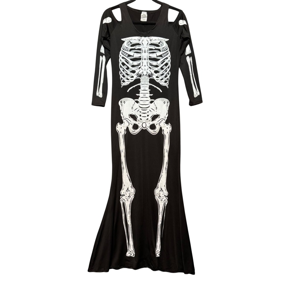 Spirit Halloween Bad To The Bone Skeleton Dress Costume M/L Black 01236868‎ - Picture 3 of 13